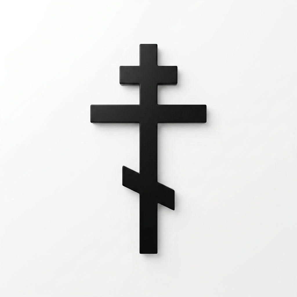 Golden crucifix with Jesus on decorated altar surrounded by candles and icons